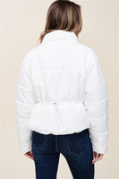 Winter White Cropped Puffer Jacket