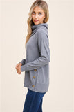 Slouchy Turtle Neck with Button Detail