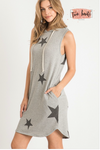 Hooded Sleeveless Star Dress