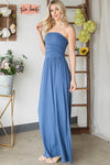 Strapless Rouched Maxi Dress