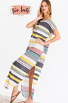 Striped T-Shirt Maxi with pockets