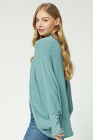 Solid open-front cocoon cardigan