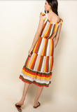 Fluttery Mixed Color Striped Dress