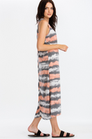 Tie-dye stripe print tank top long dress