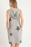 Hooded Sleeveless Star Dress