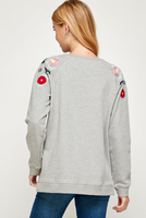 Grey Embroidered Sweatshirt
