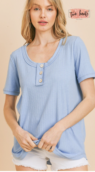 Ribbed Pointelle Tee