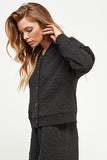 Black Quilted Baseball Style Jacket