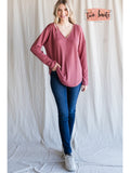 Solid Thermal Top with Button Detail