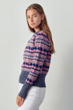 Fair Isle Pattern Round Neck Sweater