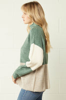 L/S Turtleneck Colorblock Sweater